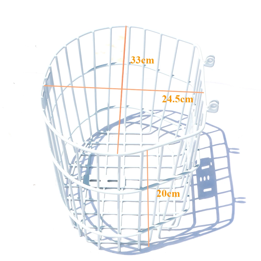 Sale Metal Mesh Bike Basket with Holder Lid Front Basket for Vintage Bicycle City Bike Girl White Bag Panniers Bycicle Accessories 4