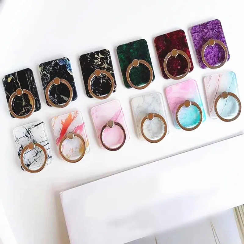 

360 Degree Luxury Marble Crystal Finger Ring Smartphone Stand Holder Mobile Phone Holder Stand For iPhone Huawei All Smart Phone