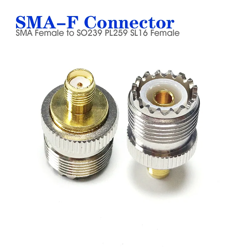 SMA F Female S021A к SO239 PL259 SL16 UHF адаптер RF Коаксиальная рация Двусторонняя радиоантенна