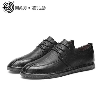 

Leather Men Shoes Lace Up Fashion Man Flats Casual Male Shoes Spring Autumn Man Oxfords Driving Shoes Loafers Moccasins