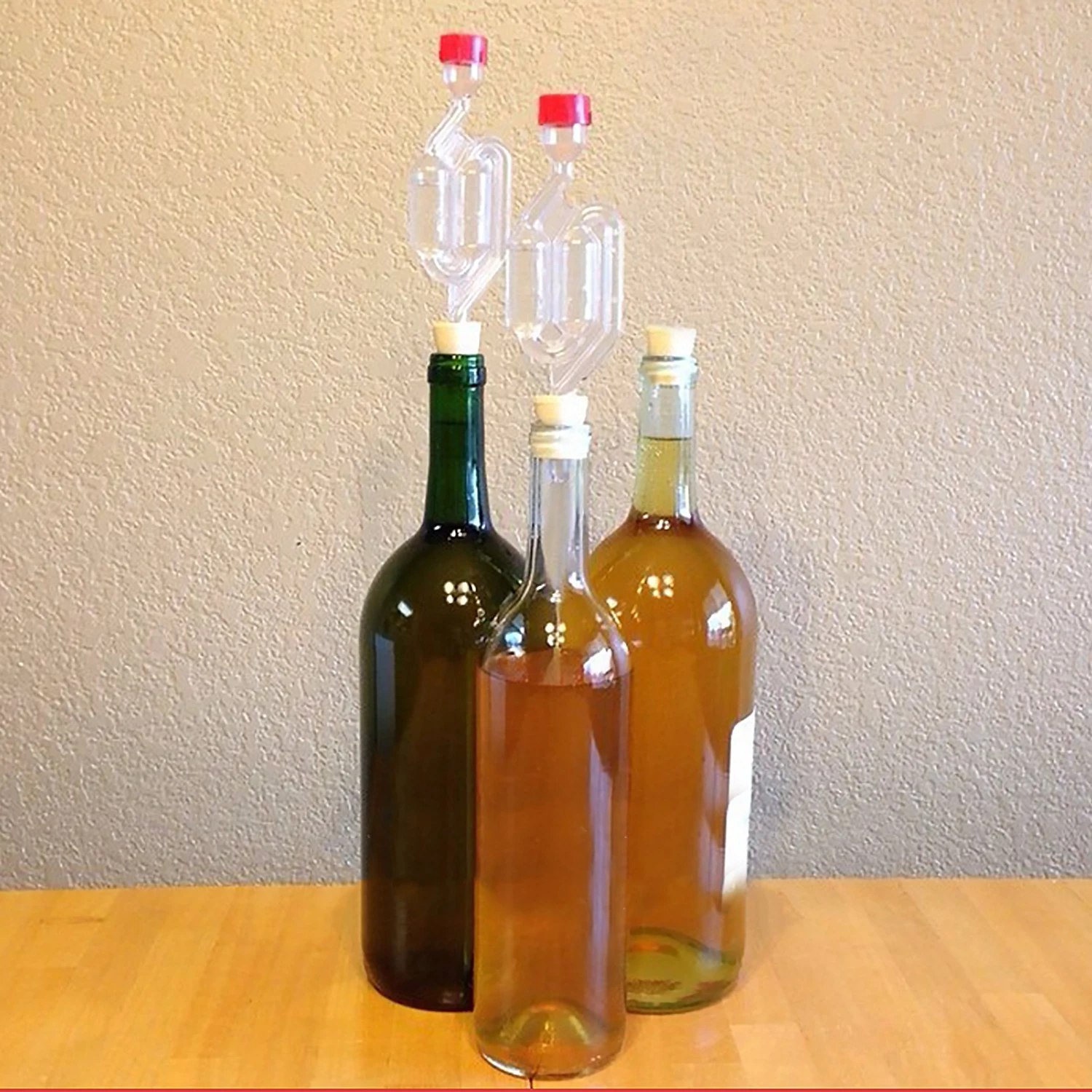 

Behogar 2pcs Twin Bubble S Type Airlock for Fermentation Wine Beer Making