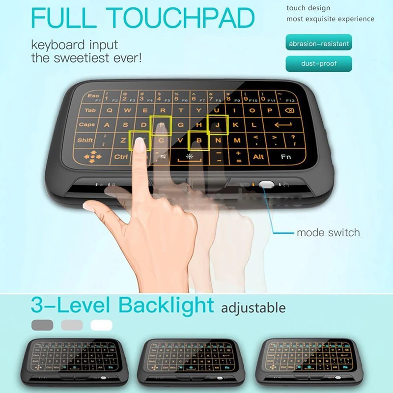 

Portable Keyboard With Touchpad Mouse for Windows Android/Google/Smart TV Linux Windows Mac New Mini H18 Wireless Keyboard 2.4 G