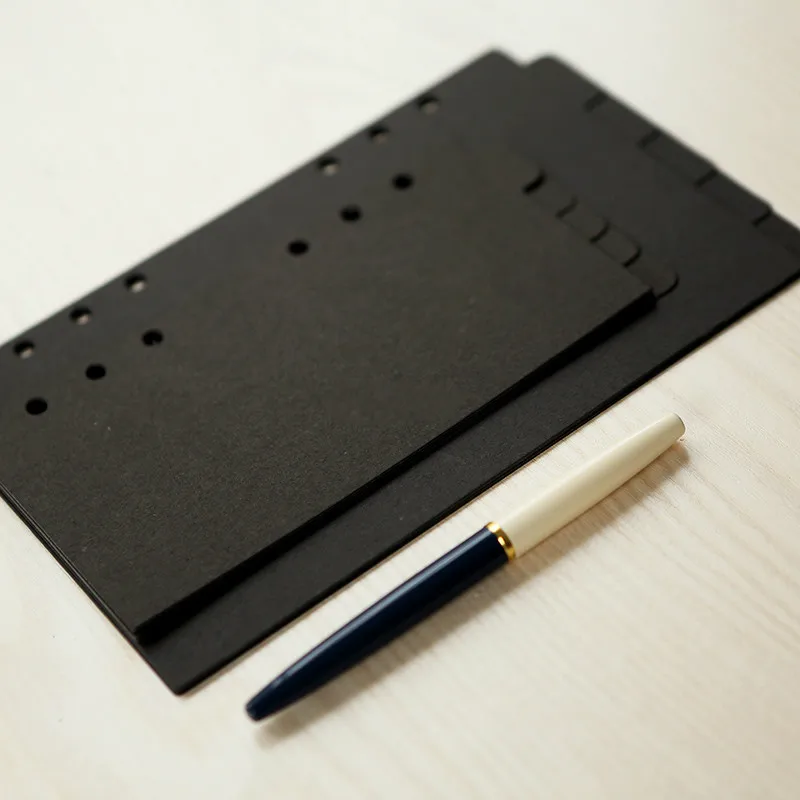 

A5 A6 loose-leaf notebook paper index paper loose-leaf cardboard planner all black index filler papers