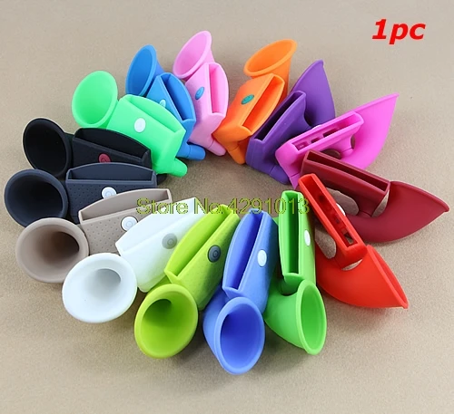

New Portable Loud-speaker Silicone Sound Soft Amplifier Horn Stand for iPhone 5 Drop Shipping Support