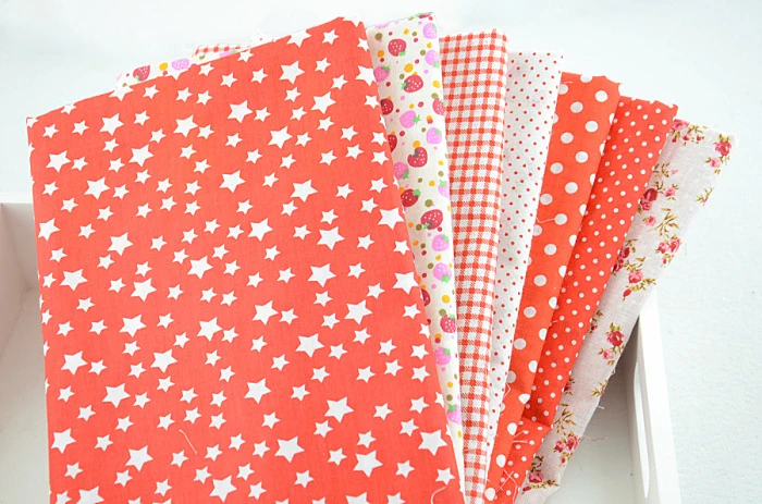FREE SHIPPING 50CM*50CM 7 Prints Assorted Red Collection Cotton Sewing Fabric Diy Cloth for Patchwork Quilting Tilda W1A3 4|sewing cloth|cloth