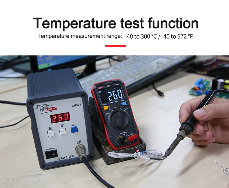 UNI-T Автоматический диапазон мини цифровой мультиметр тестер температуры UT123 Удержание данных AC DC Вольтметр Карманный Напряжение Ампер Ом метр