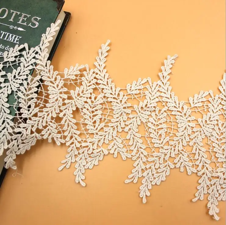 Lace Fabric Lace Garment Accessories Lace Sewing Supplies Lace Accessories Lace Sewing Accessories Clothing Accessories 1 Yard/lot 13cm Beige White Lace Trim Water Soluble Embroidery Cotton Lace DIY Fabric
