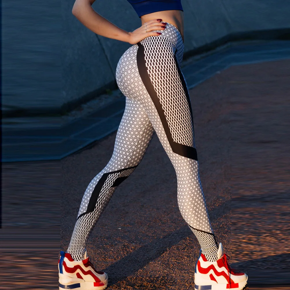 W Yunna Gradient Color Print High Quality Leggings Elastic