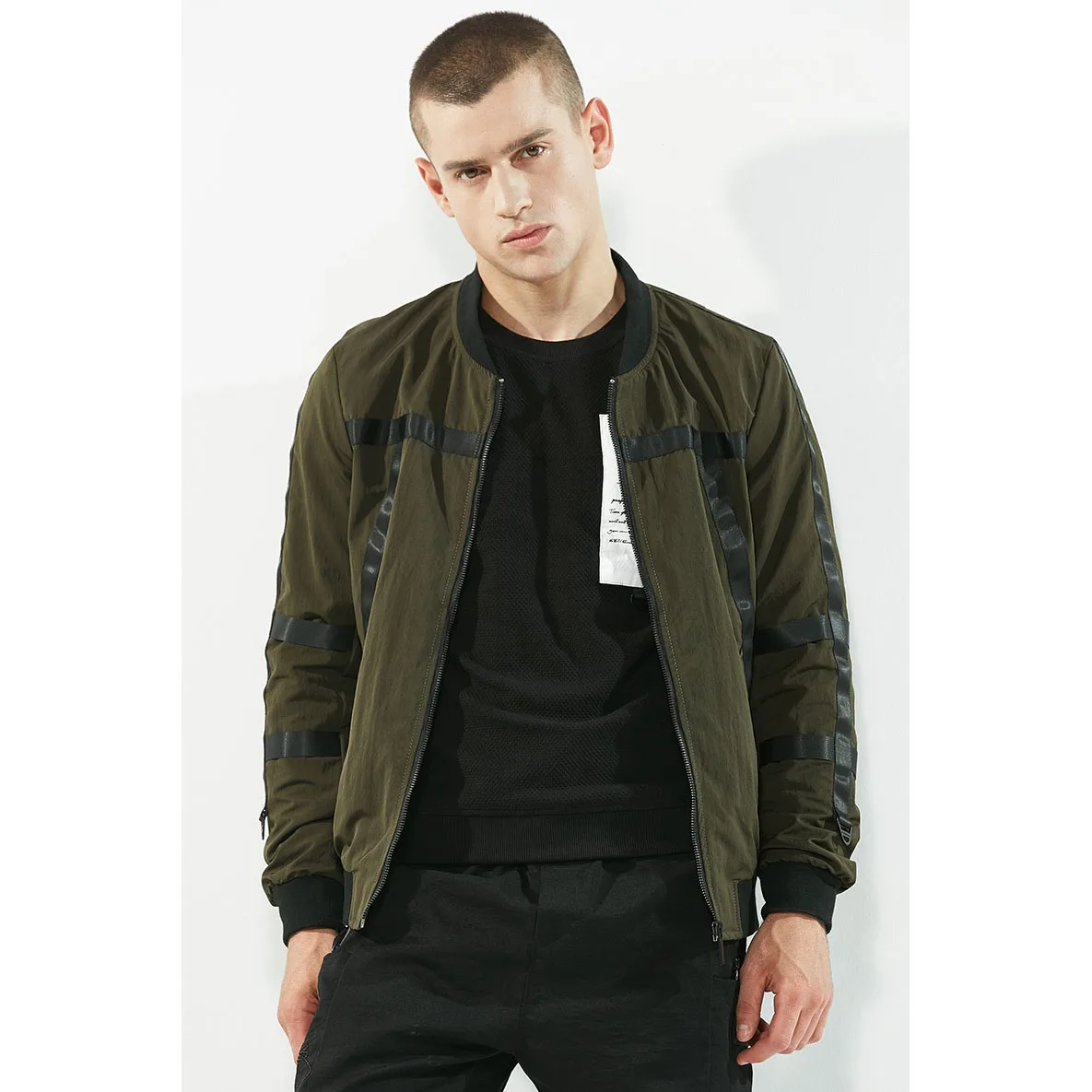 Aliexpress.com : Buy Men's Flight Jacket Army Green O Neck Casual Patch ...