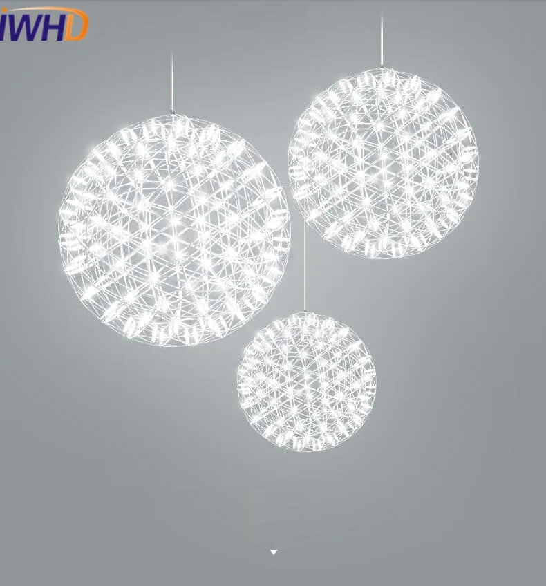 IWHD светодиодный подвесной светильник, модный дизайн, подвесной светильник из нержавеющей стали, светильник для столовой, Домашний Светильник, светильники
