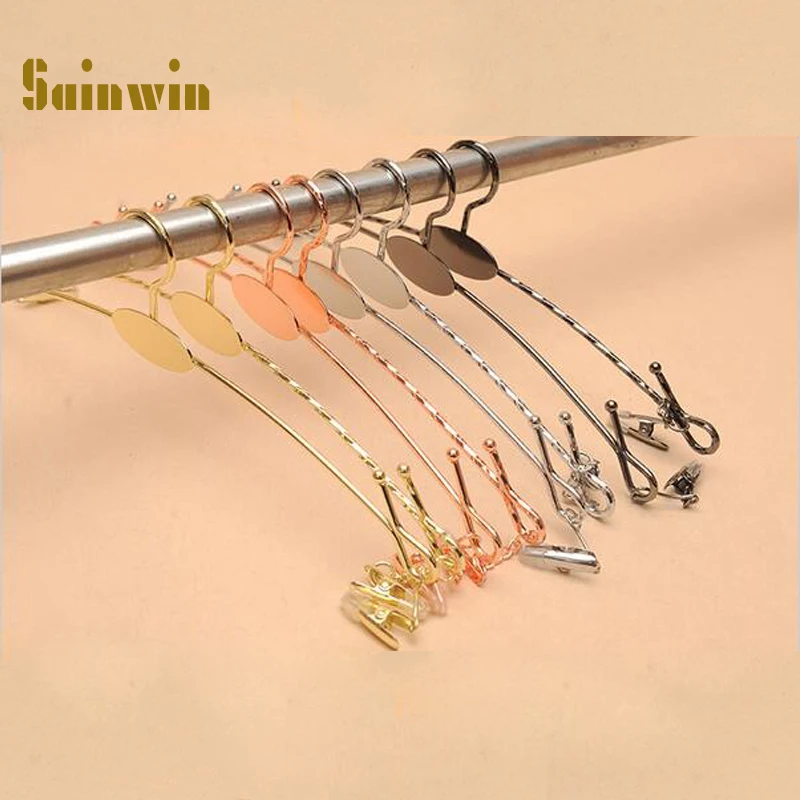 

Sainwin 10pcs/lot 28cm Metal Hangers For Clothes Pants Clip Underwear Bra Hanger Panties Clips Clothes Rack (30pcs can LOGO)