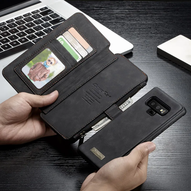 

Luxury Leather Zipper Multifunction Wallet Flip Cover Case For Samsung Galaxy Note9 Note8 For Samsung S8 S9 Plus S7 Edge Purse