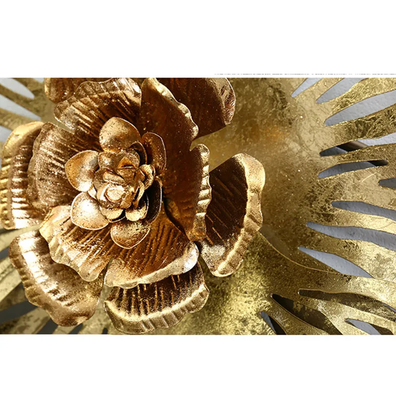 Роскошный Золотой цветок пиона 3D Настенный Железный ремесло украшение гостиной диван задний план отделка крыльца под фреску Фреска орнамент R633