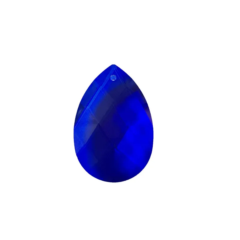 10PCS Blue TearDrop Crystal Prisms Glass Lamp Chandelier Lighting Pendant 50mm