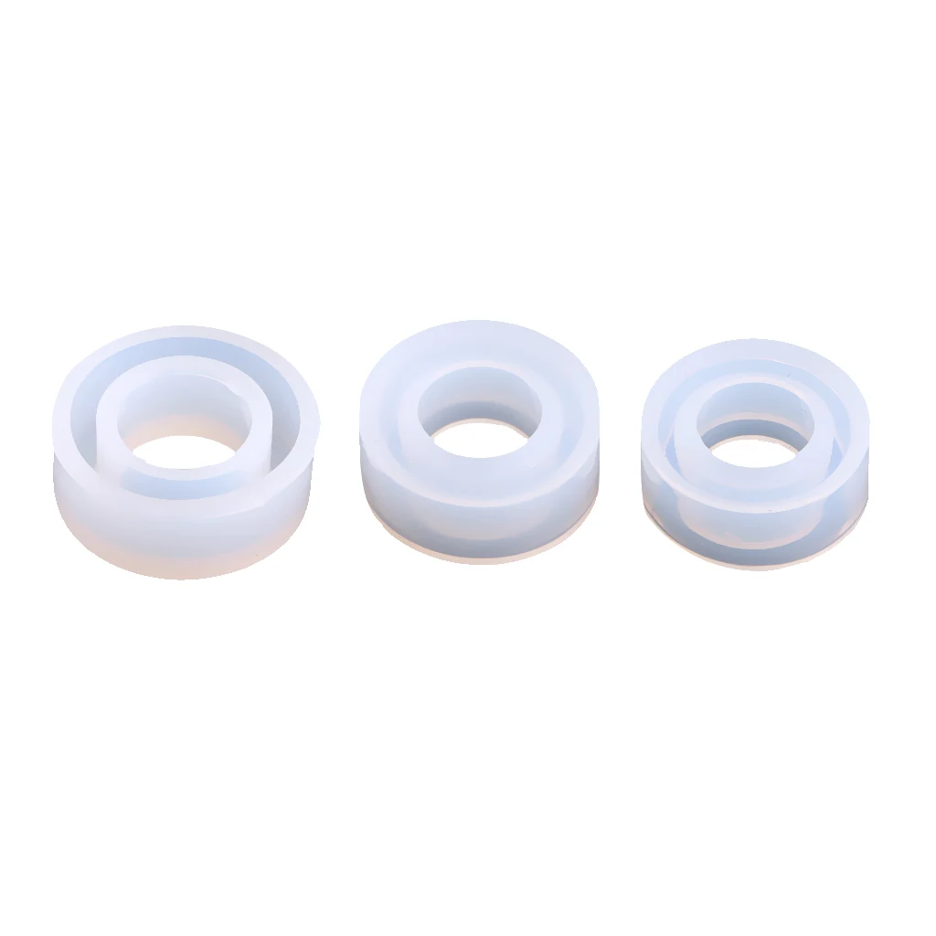 3 Pieces Silicone Ring Mold Jewelry Pendant Rings Resin Casting Circle Mould for DIY Craft Making, 3 Types(15/16/17mm)