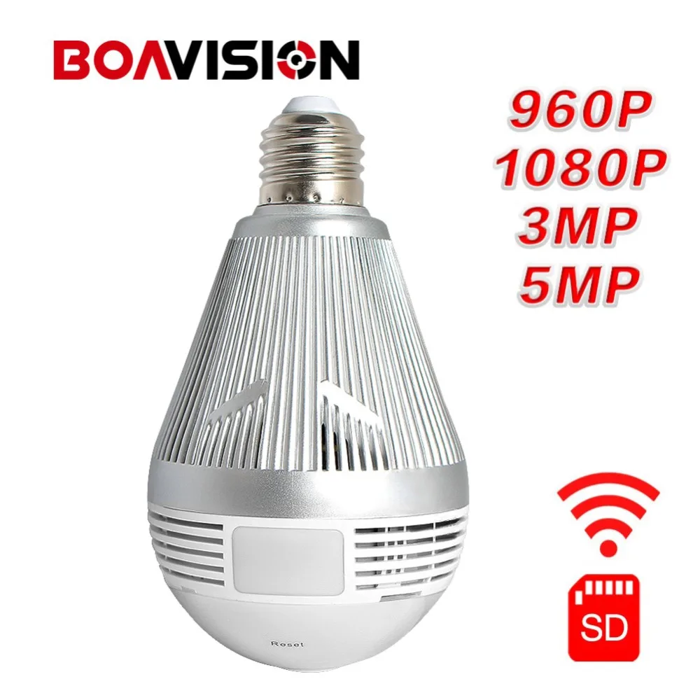 

960P 1080P 3MP 5MP Wireless Bulb Light 3D VR IP Camera WI-FI FishEye 360 Degrees Panoramic CCTV Home Security Smart Camera Wifi