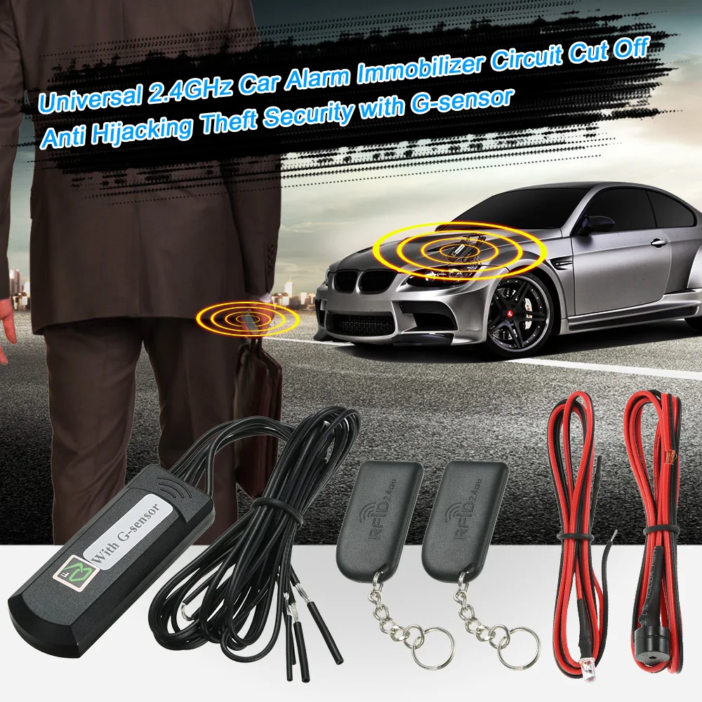 KKMOON Universal 2.4GHz Auto Car Alarm Immobilizer Circuit Cut Off Anti