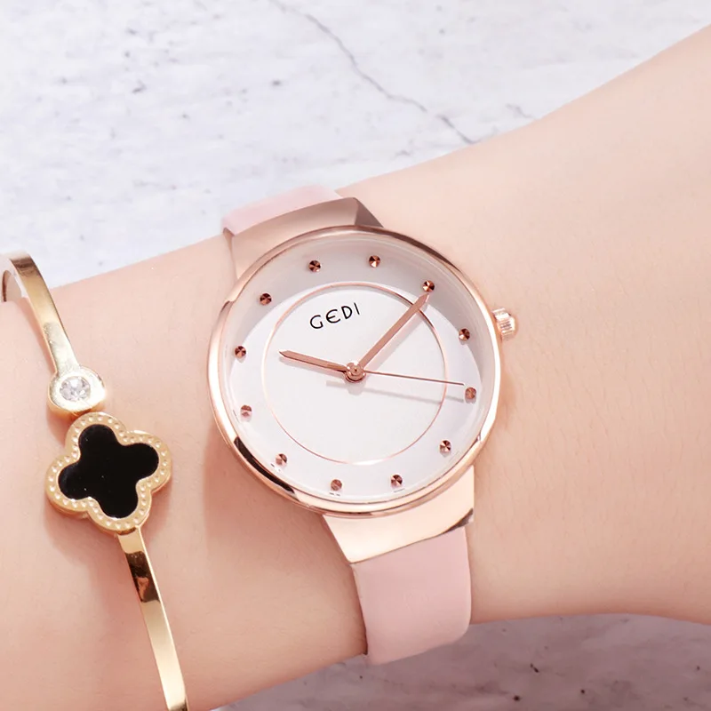 

Fashion Luxury Leather Watch Women Dress Watch Ladies Simple Slim Quartz Gold Girl Watch Female relogio feminino montre femme