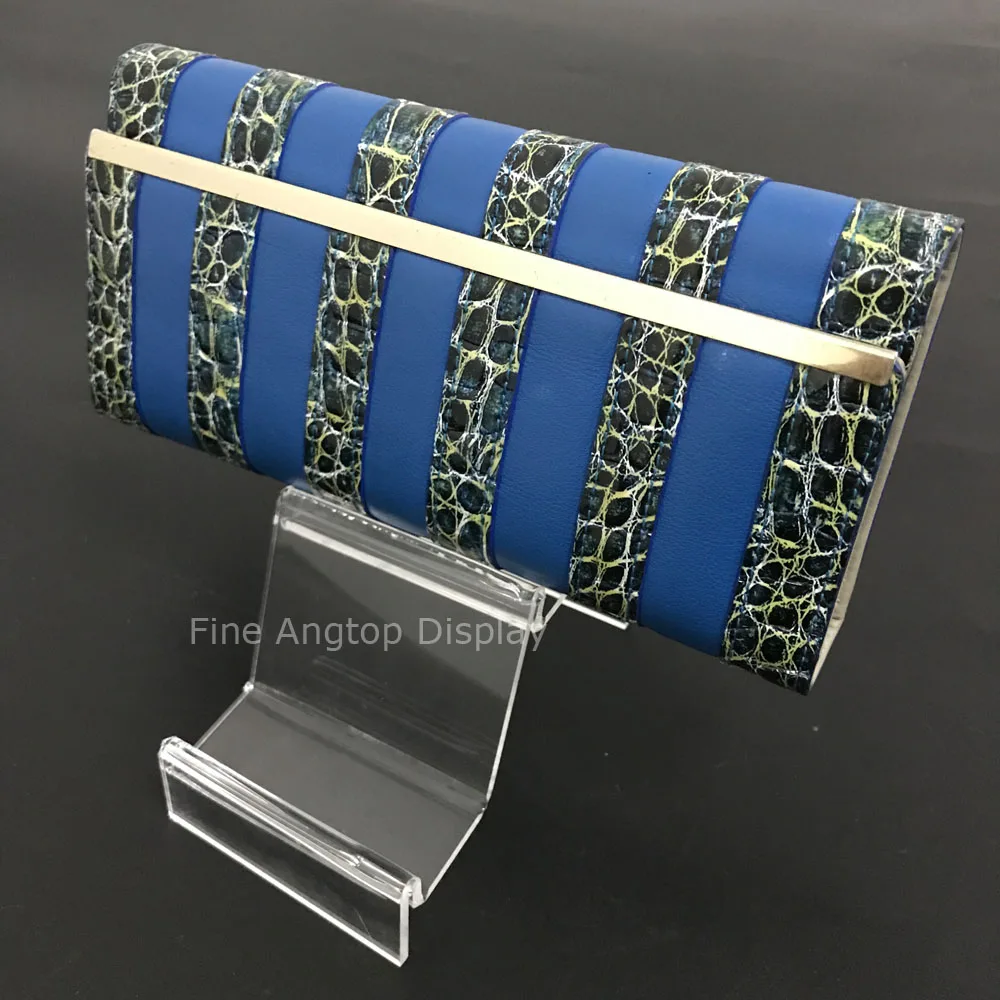  2 Step Acrylic Wallet Riser Clear Display Shelf Plexiglass Purse Stand Holder