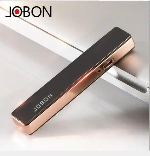 Зажигалка Jobon с USB зарядкой ветрозащитная ультратонкая металлическая