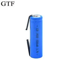 GTF 14500 3.7V 1500mAh rechargeable li-ion battery with tab for Torch Flashlight Microphone Radio Gamepad Headlamp 14500 battery gtf 4pcs 3 7v 14500 2300mah li ion rechargeable battery for led flashlight torch