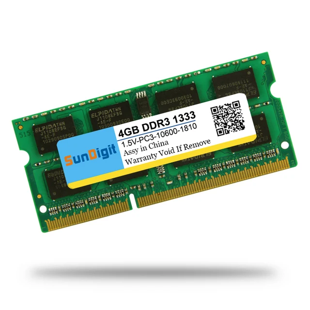 Cheap High Quality SunDigit Laptop Memory Ram DDR3 1333MHz 8GB 4GB 2GB for Notebook Sodimm Memoria Compatible with DDR 3 1066Mhz 4GB