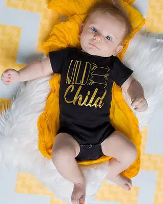 

Hot Baby Boy Letter Bodysuits Kids Summer Black Jumpsuit Playsuit Toddler Print Outfits Clothes