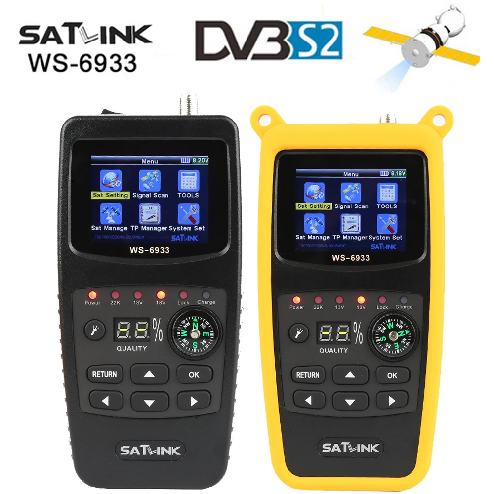 

[Genuine] Satlink WS-6933 DVB-S2 FTA C&KU Band Digital Satellite Finder Meter satlink 6933 WS6933 with 2.1 Inch LCD Display