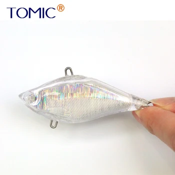 

Tomic 10pieces 6cm 12.6g Insert Laser Unpainted Plastic Hard Lures Blank Body DIY Lipless Crankbaits Sinking VIB