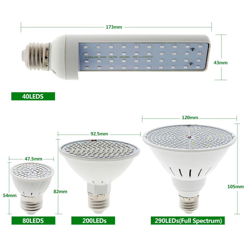 E27 растительный светильник светодиодный лампа для растений 220 в полный спектр фитолампа 80/200/290 светодиодный s комнатный растительный светильник s для рассады цветов