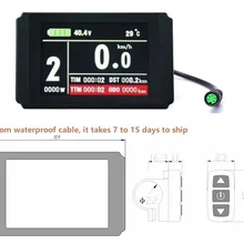 Ebike 60 В в KT LCD8H цвет матрица дисплей метр Черный управление панель с 5 шпильки разъем для контроллер KT