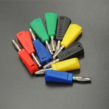 

100pcs/lot 5 Color Plastic Head 4mm Nickel Plated Audio Speaker Banana Plug Adapter Solder connector Test Probe Binding Post