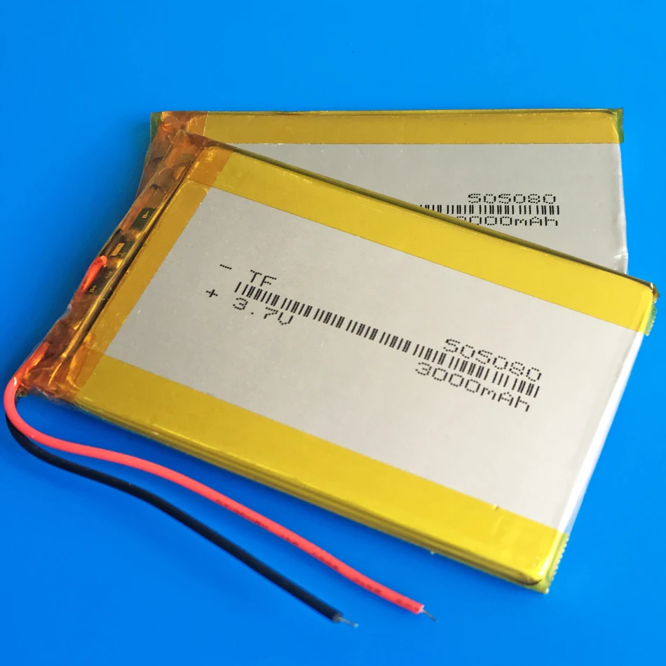 Литий полимерная аккумуляторная батарея 3 7 в 3000 мАч 505080 для GPS DVD PDA PAD power bank