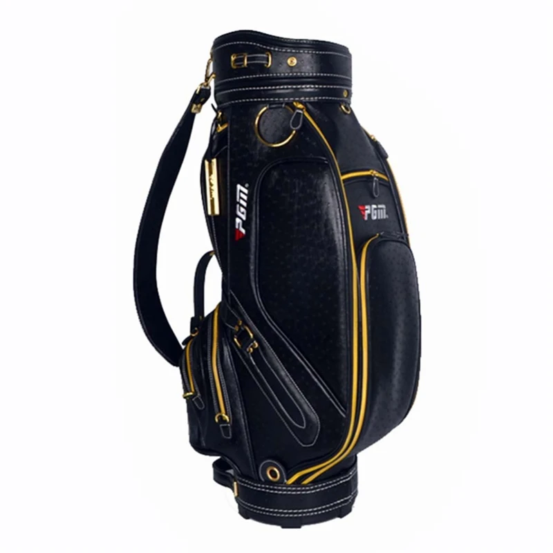 Брендовая стандартная сумка для гольфа Pgm для женщин и мужчин, водонепроницаемая прочная сумка для гольфа из искусственной кожи, многофункциональная сумка для гольфа D0083 - Цвет: Черный