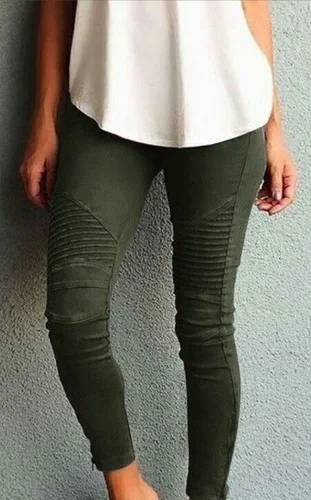 Повседневные узкие эластичные брюки, джинсы с эффектом пуш-ап, Стрейчевые брюки, джинсы с высокой талией, джинсы размера плюс, узкие укороченные брюки-карандаш - Цвет: Армейский зеленый
