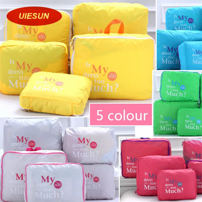 5PCS Set Fashion Clothes Organizer Travel Bag Large Capacity Bag Women