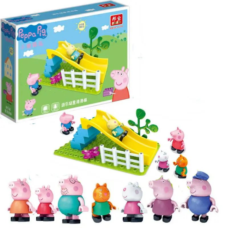 peppa pig lego house construction sets with water slide