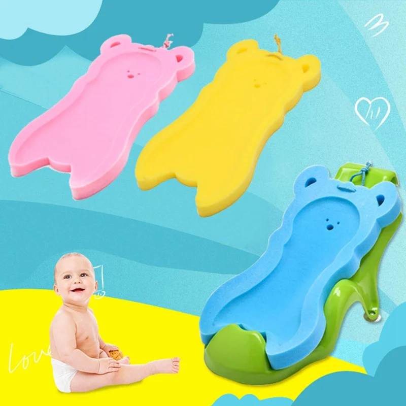 Newborn Baby Bath Tub Anti Slip Sponge Foam Pad Infant Shower Bath Tub