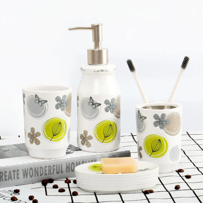 Baispo Ceramics 4 шт./компл. аксессуары для ванной набор включает в себя чашку мыла