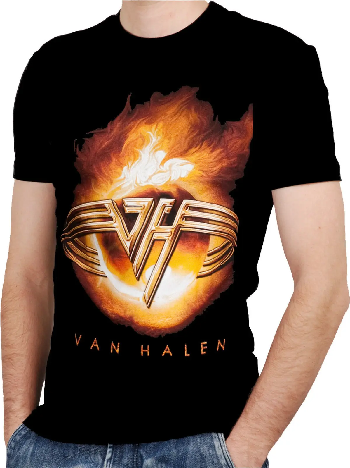 

VAN HALEN BAND Black New T-shirt Rock T-shirt Rock Band Shirt Rock Tee High Quality Personality