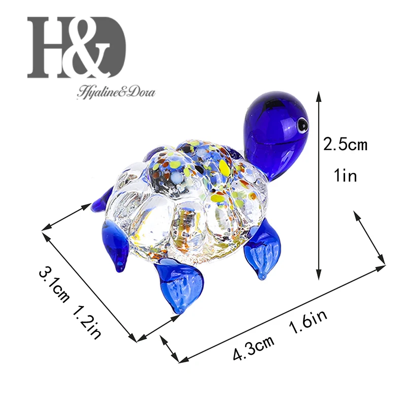 H& D 6 шт. аквариум мини-черепаха украшения набор ручной выдувного искусства стекло многоцветные Фигурки морских животных Коллекция Подарки для детей