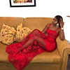 High Quality Blue Red White Slip Hollow Out Long Rayon Bandage Dress Evening Party Dress ► Photo 1/6