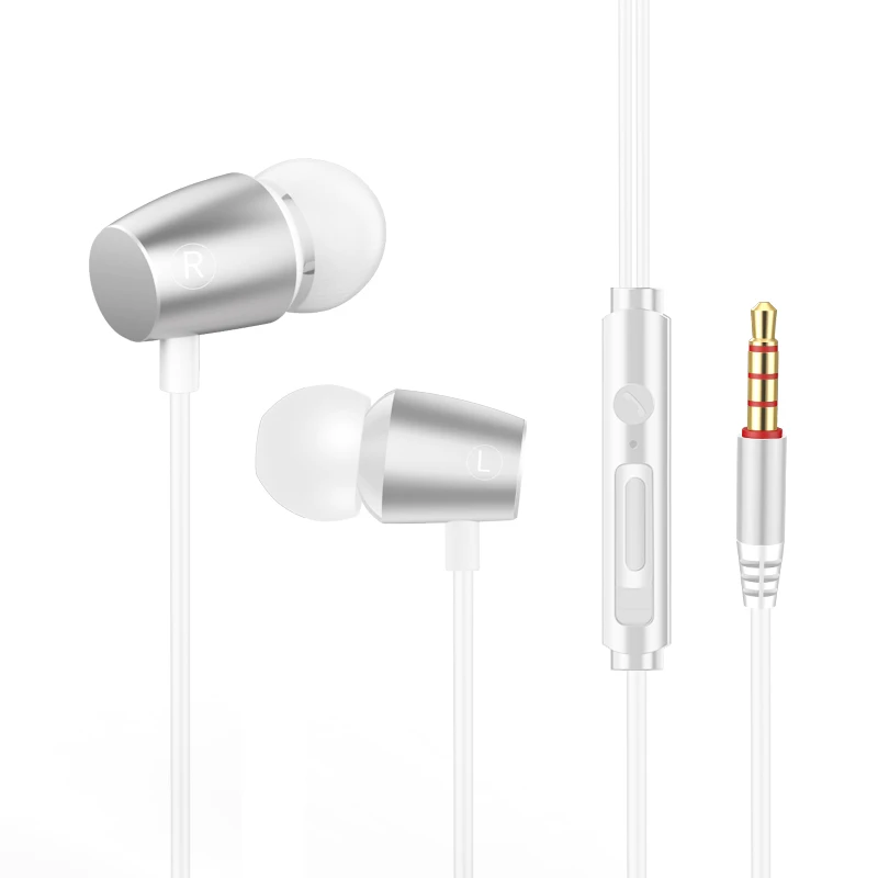 PTM M9 бас наушники-вкладыши с микрофоном Регулятор громкости спортивные наушники для бега стерео наушники для телефонов iPhone Xiaomi LG - Цвет: Sliver