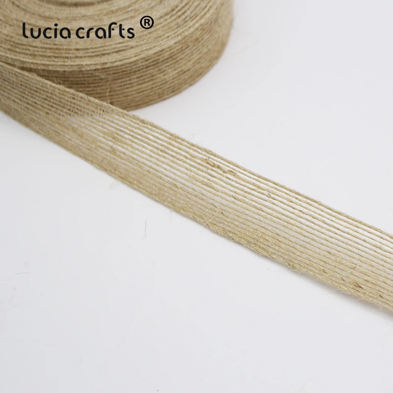Lucia Crafts 2 ярдов натуральная Мешковина Hessian лента пеньковая кружевная отделка джут