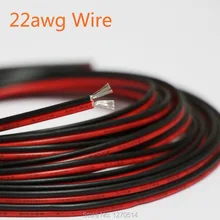 8 м/лот, 2-контактный красные, черные кабель, Луженый Медный Кабель 22AWG, ПВХ изолированный провод, электрический провод, светодиодный кабель, UL2468# 22AWG на открытом воздухе