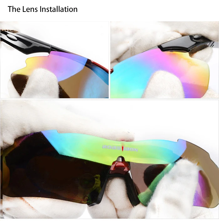 ROBESBON 0089 Men Cycling Eyewear Sunglass Outdoor UV400 Sports Glasses 5 Lenses