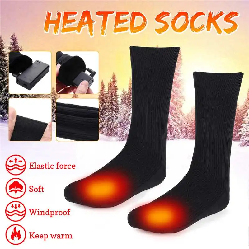

1 Pair Heated Socks 3V Carbon Fiber Electric Heating Socks for Winter Warm Outdoor Sports Socks for Men and Women
