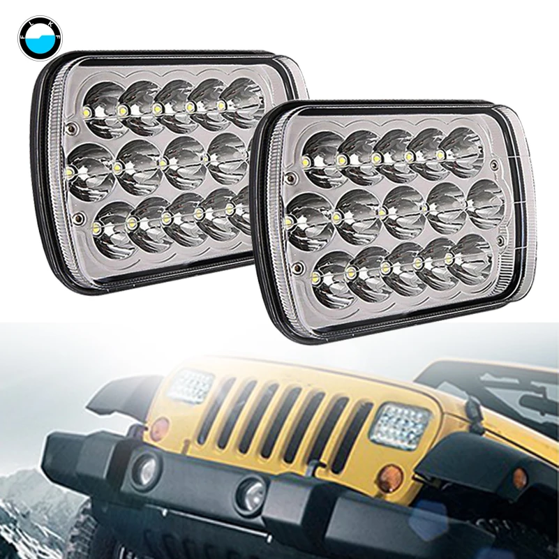 

5x7" led headlight Replacement H6054 H5054 H6054LL 69822 6052 6053 7x6 LED Headlight Hi/Low Beam H4 For Trucks Jeep YJ XJ JK.