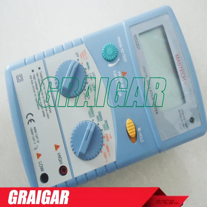 

New MS5201 Digital Megger Insulation Resistance Tester Sound and Light Alarm