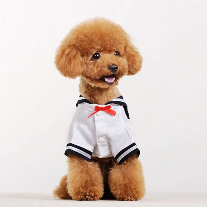 SYDZSW Pet Puppy School Uniform Dog Costume Cute Dog Dress for Chihuahua Terrier Small Dog Pet Cat Clothes in Spring and Summer6